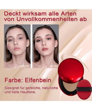  EONFAVE Air Cushion Hydrating Foundation Foundation Cream Base Cream Air Cushion CC Cream Lightening Concealer Long Lasting Lightweight Semi-Matte (2# 21N Ivory 18g) - Buy Online on GoSupps.com