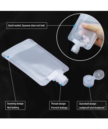 RIIEYOCA 8 Piece Portable Travel Pouches | Clear Plastic Packaging Bags for Shampoo, Shower Gel, Hand Sanitizer | 100ml Refillable Cosmetic Divide Bag - Buy Online on GoSupps.com