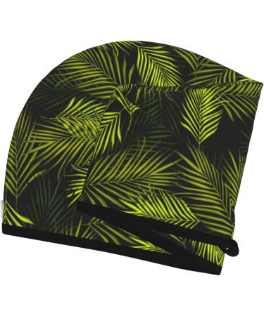 Super Absorbent Tropical Palm Leaves Microfiber Hair Towel Wrap - Quick Dry Coral Velvet for Long Curly & Thick Hair | International Shipping - Buy Online on GoSupps.com