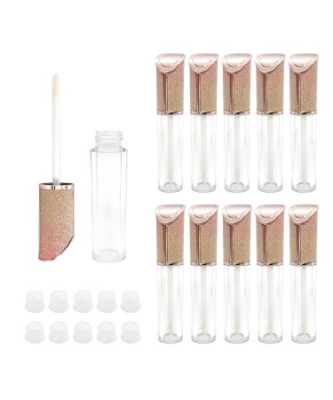 10Pack Lip Gloss Wand Tubes, 5ml Empty Lip Gloss Containers, Lipgloss Lip Balm Bottles with Rubber Stoppers for Lip Gloss Balm Cosmetic Business Nude Dream