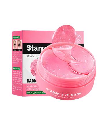 Under Eye Gel Patches for Smooth Skin Starry Eye Mask With Rose and Collagen Hydrating Under Eye Mask for Dark Circles 30 Pairs