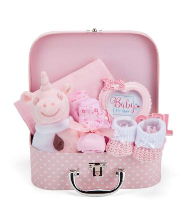 Baby Box Shop Newborn Baby Girl Gifts - 7 Baby Gifts Including Baby Essentials for Newborn Girl Baby Girl Hamper Baby Shower Gifts Girl - New Born Baby Gifts Girl Welcome Gifts Baby Wishlist - Pink Small Pink - Buy Online on GoSupps.com