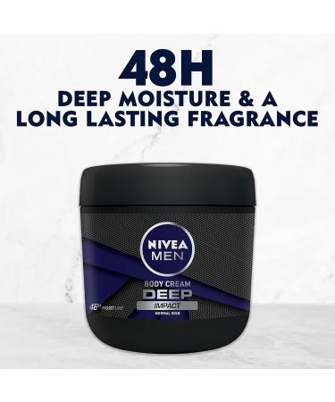 Nivea Men Body Cream Deep Impact 13.5oz - 48h Moisture for Normal Skin | Beiersdorf International Shipping - Buy Online on GoSupps.com