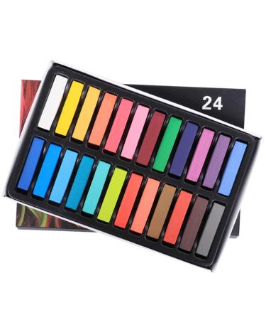 Hair Chalk 24 Colors Temporary Hair Dye Safe Hair Chalk for Kids Washable Temporary Hair Colour Pen Colorful Gifts Great Toy for Kids & Adults Halloween Carnival Cosplay Party Temporary Hair Dye Hair