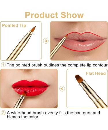 Simarro 2Pcs Retractable Lip Brush Set - Double-Ended Travel Makeup Tool for Lipstick & Lip Gloss in Gold+Black - Portable & Cover Included - Buy Online on GoSupps.com