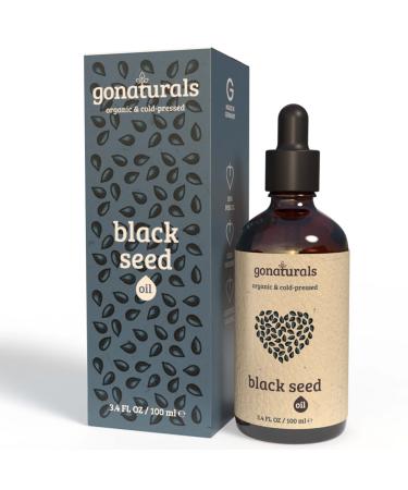 Gonaturals black cumin oil organic |100% pure and cold pressed |100ml |Face body hair |Vegan and Cruethy Free |Perfume -free and without additives Nigella Sativa Black Seed Oil - Buy Online on GoSupps.com