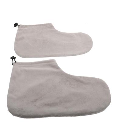 Housoutil 1 Pair Wax Warm Foot Cover Paraffin Bath Liner Heated Gloves Paraffin Booties Easy Liner Bathing Foot Cover Paraffin Wax Foot Covers Spa Cotton Mittens Protector 28X20X0.9CM Grey
