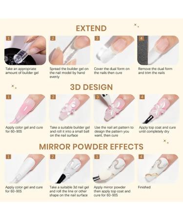  GZMAYUEN GZMAYUEN 3D Gel Nail Art Set - 2 Pcs Transparent White Solid Sculpture Builder Nail Extension Gel for Nail Construction - Buy Online on GoSupps.com