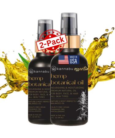 Essentia Hemp Botanical Oil for Skin Hair Nails & Body | All Natural Vitamin E | Pure Omegas | Cold-Pressed Hemp Seeds | Vegan Non-GMO Cruelty-Free (2 Fl Oz - Pack of 2) Natural Hemp 2 Fl Oz (Pack of 2)