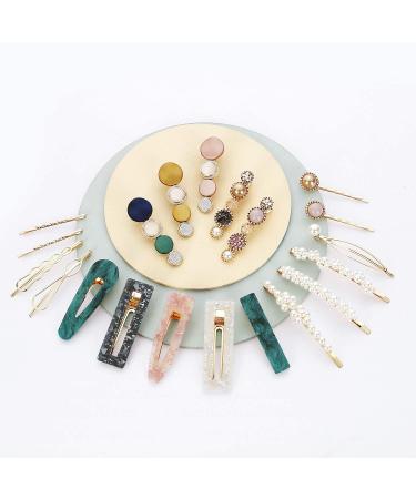 Mehayi 20 PCS Macaron Pearl Hair Clips Set - Cute Fashion Hair Barrettes & Bobby Pins for Women and Girls | Boho Fancy Hairpin Accessories for Wedding & Gifts - Buy Online on GoSupps.com