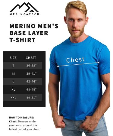 Merino.tech Men's Merino Wool T-Shirt - 100% Organic Lightweight Base Layer | Gold, Medium - Buy Online on GoSupps.com