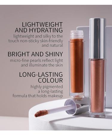 Vodisa Liquid Glitter Eyeshadow Set 06 - Long Lasting, Waterproof Shimmer Cream Eye Shadow for Brightening and Highlighting - Buy Online on GoSupps.com