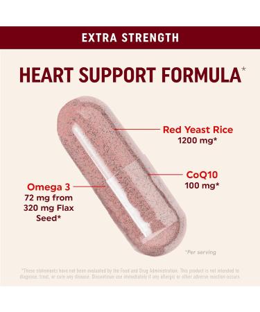 Red Yeast Rice with CoQ10 + Omega 3 for Healthy Cholesterol Support | 1200mg | Heart Health Support | Red Yeast Rice 1200 mg. Capsules | Non-GMO Gluten-Free | Heart Health Supplements | 90 Ct - Buy Online on GoSupps.com