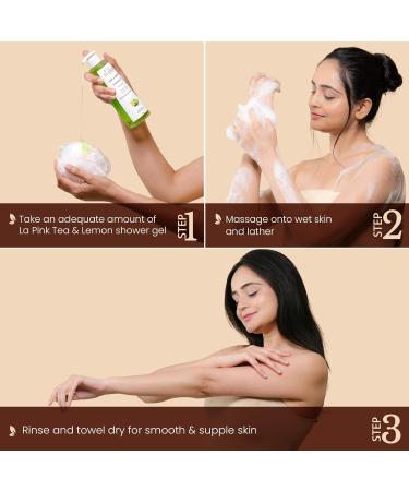 Buy Tea & Lemon Shower Gel with White Haldi - 100% Microplastic Free Glowing Skin 250 ML | International Shipping Available - Buy Online on GoSupps.com