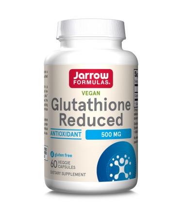 Jarrow Formulas, L-Glutathione, 500mg, High Dosed, 60 Vegan Capsules, Lab Tested, Vegetarian, Soy Free, Gluten Free, Non-GMO