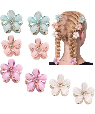 8 Pcs Hair Claw Clips Butterfly Hair Clips Cute Hair Pin Strong Hold Non-Slip Hair Barrettes Mini Hair Claw Clips for Girls and Women (8fajia-4color)
