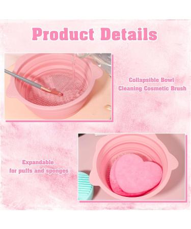 3Pcs Silicone Makeup Brush Cleaner Mat Set with Color Removal Sponge - Portable Cleaning Tools - Buy Online on GoSupps.com