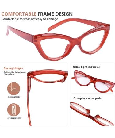 Eyekepper Cat-Eye Style Reading Glasses for Women - Chic Red 4.0x Readers | International Shipping Available - Buy Online on GoSupps.com