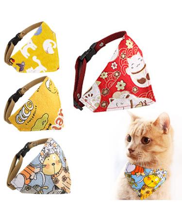 BSitsss 4 pieces of cat neck collar cat cats collars removable kitten collars adjustable cats scarf cats accessories cat collar for cats kitten 18-33cm (color random) - Buy Online on GoSupps.com