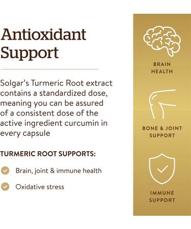 Solgar Turmeric Root Extract - 60 Vegetarian Capsules for Joint Health & Inflammation - Buy Online on GoSupps.com