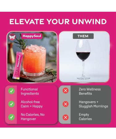 HappySoul Kava Drink Mix Powder Alcohol Alternative Promotes Super Calm Mood Drink Mix for Mocktails | Kava Kava with Magnesium Ashwagandha L-Theanine Beet Root & Saffron | 15 serv Berry Flavor - Buy Online on GoSupps.com