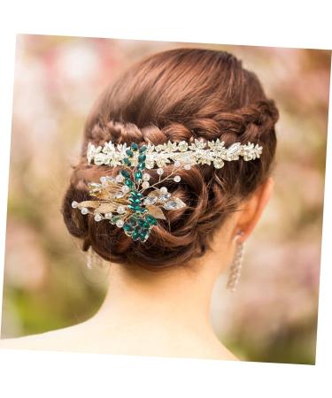 Housoutil Silver Leaf Tiara Rhinestone Headpiece Bridal Hair Accessories for Women Hair Accessories for Girls Womens Headpiece European and American Rhinestones Bride Hair Comb - Buy Online on GoSupps.com