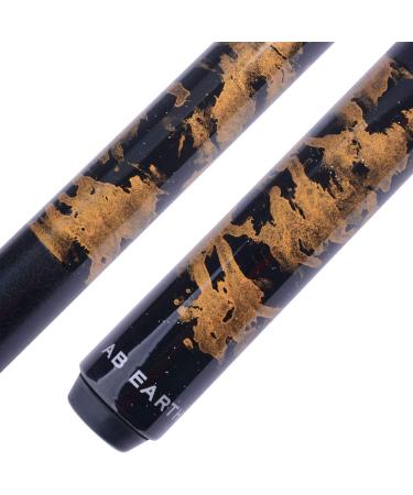 AB Earth Pool Cue Billiards Maple Stick Handmade Painting Design (2nd Generation) Glue on Tip Golden 19oz