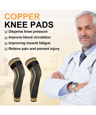 Shop Long Copper Knee Braces for Full Leg Support | Compression Sleeves for ACJ PCL Meniscus Tear & Arthritis - X-Large Size - Buy Online on GoSupps.com