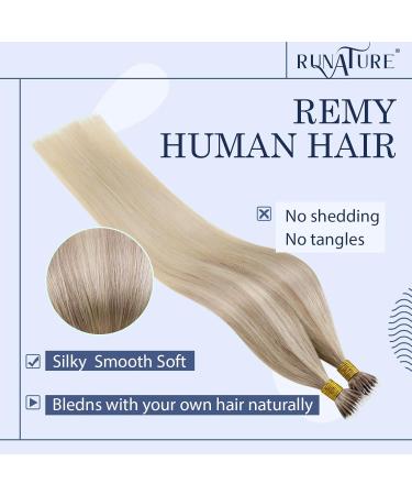 RUNATURE Blonde Ombre Nano Beads Hair Extensions 12 Inch 40g - Real Human Hair Balayage Nano Ring Extensions in A-Nano #18/22/60 - Buy Online on GoSupps.com