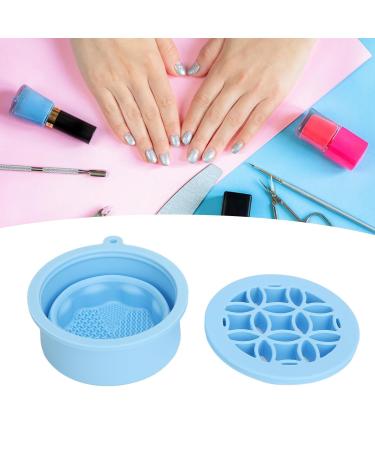 Buy Generic Makeup Brush Cleaning Bowl - Multifunctional Palm Size Scrubber & Drying Rack in Blue | Best for Daily Use - Buy Online on GoSupps.com