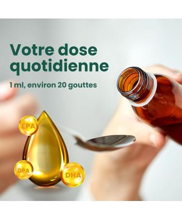  Dreizol DHA Algae - Omega-3 Highly Dosed Micro-Algae - Vegan DHA with Vitamin E - Lemon Mint Flavour - Gluten and Lactose Free - 100ml - Buy Online on GoSupps.com