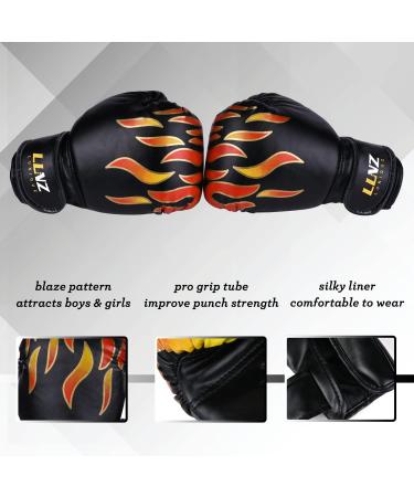 Luniquz Kids Boxing Gloves - Ideal for Punching Bag Training and Kickboxing Sparring - 4, 6, 8oz Sizes Available - MMA Gloves in Black (6oz) - Buy Online on GoSupps.com