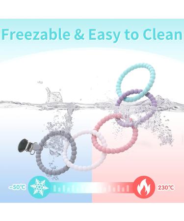 Shop BPA-Free Silicone Baby Bite Rings & Teething Tubes - 2PCS Natural Organic Teething Aids with Clips for Safe Soothing - Buy Online on GoSupps.com
