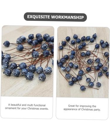 ABOOFAN 100pcs Simulation Blueberry Decoration Red Berry Branches Faux Blueberries Stems Artificial Christmas Pick Blue Pip Berry Stems Spray Holly Berry Stem Manual Foam Party Supplies Dark Blue 6.00X1.20X1.20CM - Buy Online on GoSupps.com
