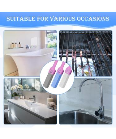 Pumice Stone Toilet Brush Set - 3 Pieces with Handle for Effective Toilet Cleaning | Gray & Pink | International Shipping Available - Buy Online on GoSupps.com