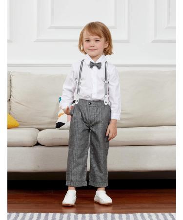 Mint Green Baby Boy 4pcs Gentleman Wedding Suit Set 3-4 Years Dark Grey - Buy Online on GoSupps.com