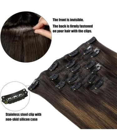 Hair Extensions Clip in Human Hair Extensions Smooth Straight Human Hair Extension Hair Clips Natural Hairpiece for Women Hair Pieces(2 14inch(35cm)) 14inch(35cm) 2 - Buy Online on GoSupps.com