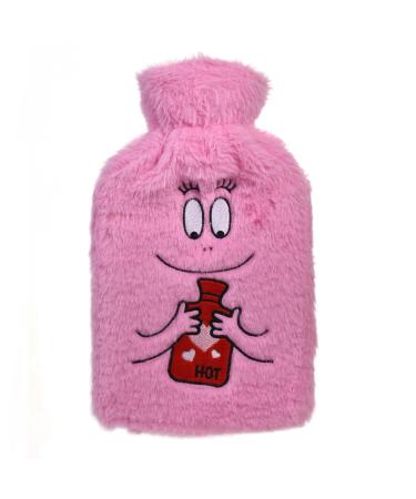 Barbapapa hot bottle-removable and soft plush 1l Hot Water Bottle-hot water bottle for shoulder-neck-back-like pain-for adults and children Barbapapa 1 piece