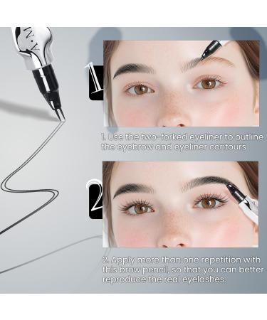 DAGEDA Double Tip Lower Eyelash Pencil Microblading Liquid Eyeliner Brow Pencil Waterproof Long-Lasting Eye Liner Bottom Lashes Pen Extra Fine 3D Lower Lash Liner for Makeup 02 Light Brown - Buy Online on GoSupps.com