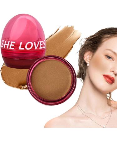 Blush Cream - Soft Cream Face Blusher with Makeup Sponge | No Smudging Easily Blush Palette for Dating Home Working Shopping Gathering Traveling Skoulazeo 02# Golden Brown - Buy Online on GoSupps.com