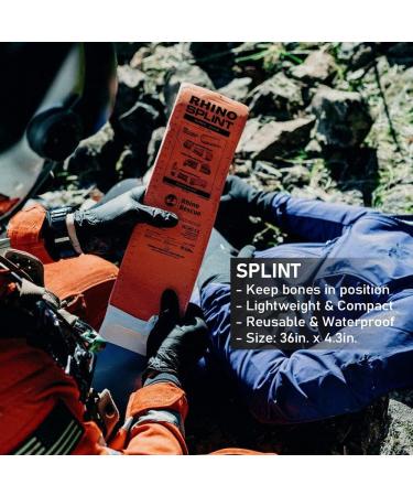 RHINO RESCUE First Aid Splint 36 Orange-Gray - Keep Bones in Position | Foldable Design - Buy Online on GoSupps.com