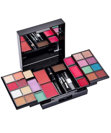 All-in-One Makeup Eyeshadow Palette - Cosmetic Kit with Lip Gloss Blusher Eyebrow Powder & Eye Pencil - International Shipping Available - Buy Online on GoSupps.com