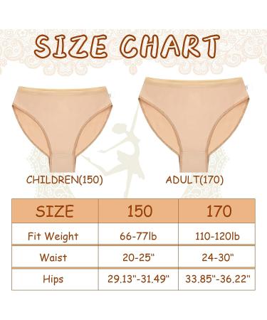 Hicarer 6 Pack Mid Rise Dance Ballet Briefs for Women and Girls - Nude | Gymnastics Underpants & Activewear Briefs (Adult 170) - Buy Online on GoSupps.com