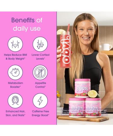 Obvi Collagenic Burn Powder | Collagen Peptide Blend with GBB Ashwagandha & Green Coffee | Boosts Metabolism Energy and Wellness | Supports Skin Hair Nails Joints | Cherry Limeade 25 Servings - Buy Online on GoSupps.com