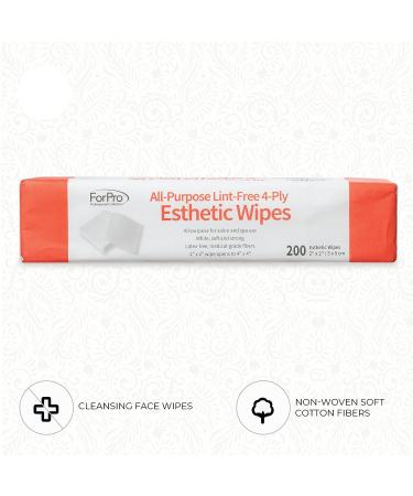 ForPro Lint-Free Esthetic Wipes 4-Ply 2x2 - 200 Count Pack - Salon & Spa Use - Soft, Strong, Durable, Latex-Free - Medical-Grade Fibers - Buy Online on GoSupps.com