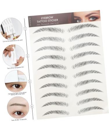 Beavorty 36 pcs eyebrow stickers waterproof stickers imitation ecological Eyebrow Tattoos Stickers post 3d 1 count (Pack of 1) Blackx3pcs - Buy Online on GoSupps.com