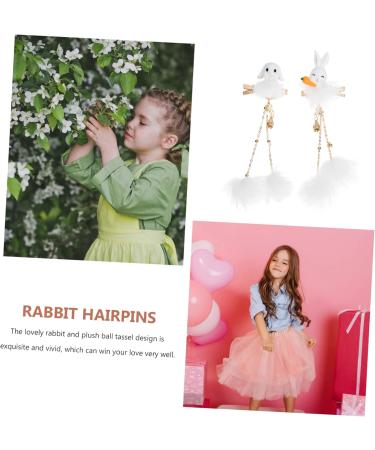 minkissy 1 Pair Hanfu Hairpin Hair Accessories for Bride Faux Fur Hair Clips Girls Hair Clips Headpiece for Bride Furry Balls Hair Clips Bride Headpiece Hair Pin Plush Rabbit Side Clip - Buy Online on GoSupps.com