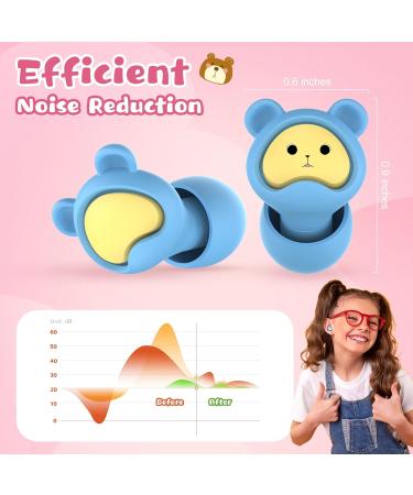 Kids Ear Plugs - Reusable Noise Cancelling Silicone Earplugs for Ages 6-12 | 2 Pairs for Concerts Flying School & Playtime - Grey & Blue - Buy Online on GoSupps.com