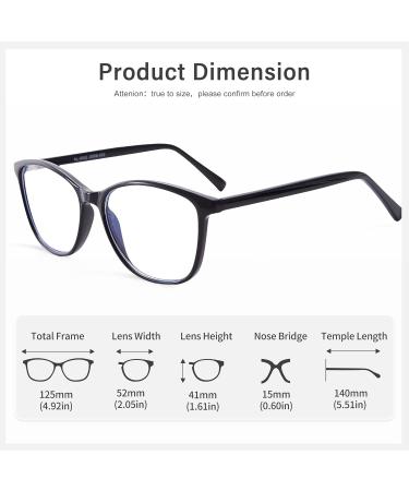 Madison Avenue Blue Light Filter Glasses for Women | TR90 Computer Glasses with Metal Hinges | Stylish Black Non-Prescription Eyewear - Buy Online on GoSupps.com