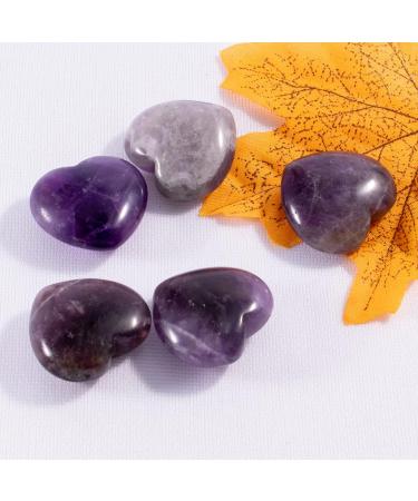 Amethyst Crystal Heart Worry Stone - Quartz Healing Chakra Gem for Jewelry Making & Reiki Therapy - Buy Online on GoSupps.com